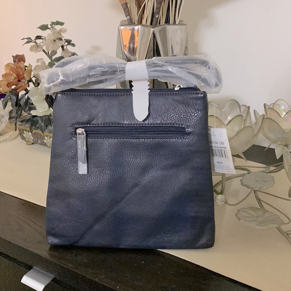 SOLD Roots Navy Double Pocket Crossbody Bag - Picture 2 of 6